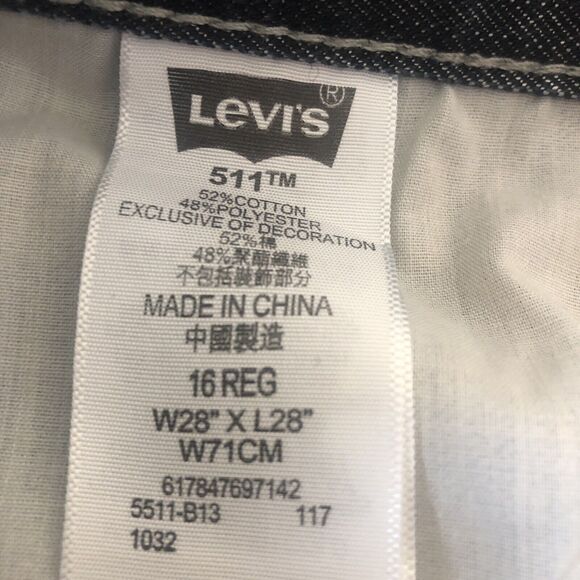 Women's LEVIS 511 Slim Fit Blue Stretch Denim Jeans 28 x 28 Size 16 Reg W71CM - Picture 6 of 7